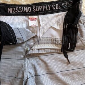 Mossimo Supply Co. Light Gray Striped Hybrid Shorts